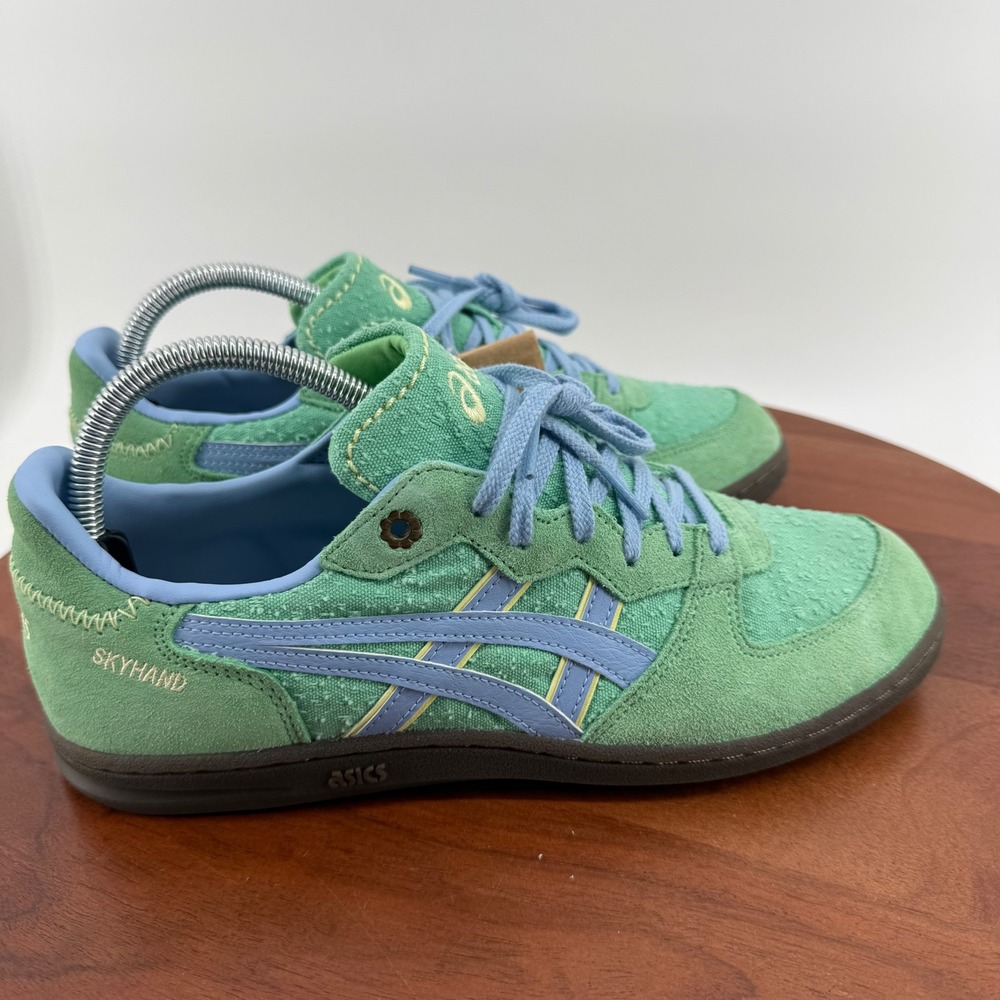 ASICS Skyhand OG Retro Sneaker Peppermint Green Blue Suede Canvas 1203A767 Men 8